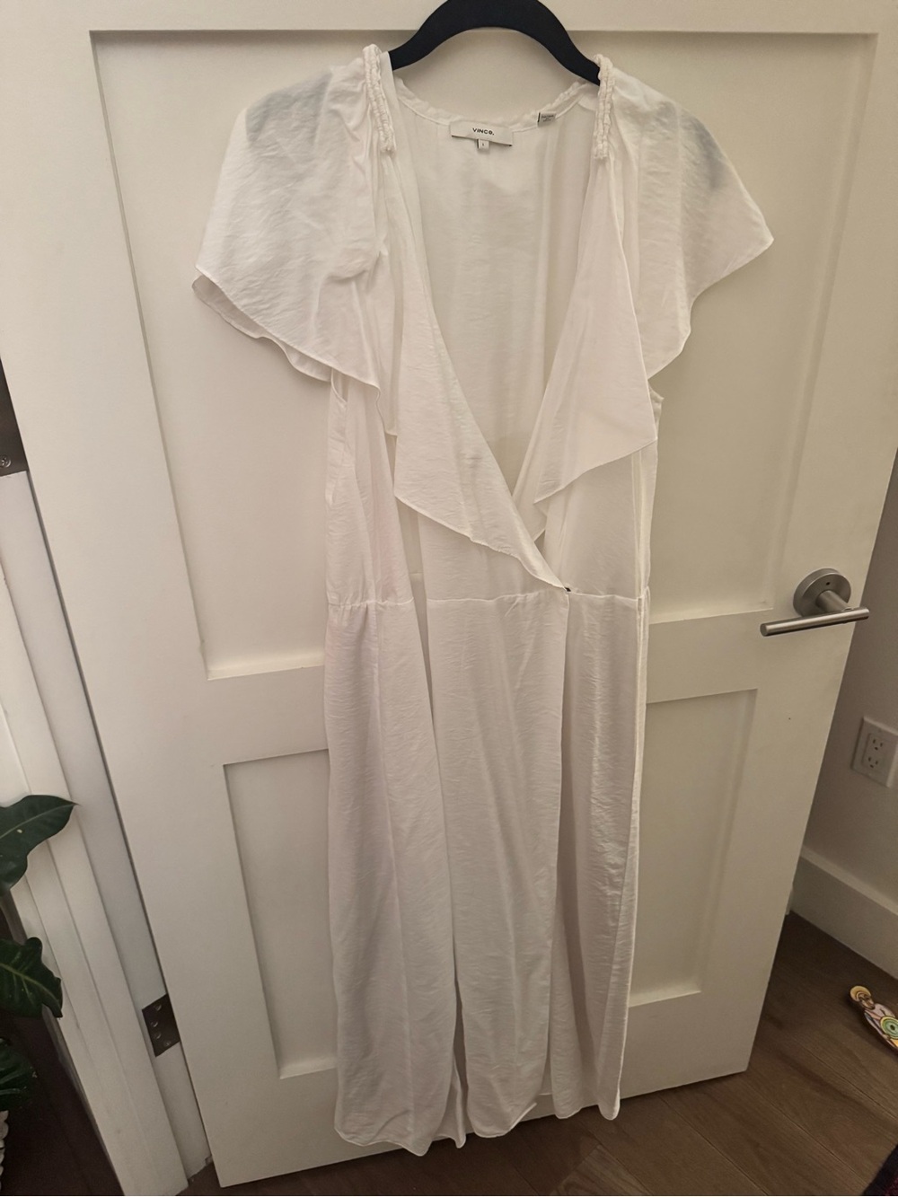 VINCE Ruffled Wrap Midi Dress